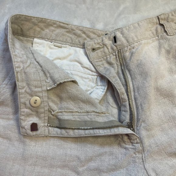 Ann Taylor Women's‎ Khaki Neutral Beachy Lightweight 100% Linen Shorts Size 10 - Picture 3 of 8